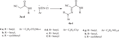Scheme 2.  Synthesis of 2-arylhydrazononitrile derivatives.