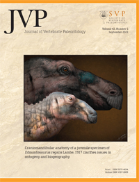 Cover image for Journal of Vertebrate Paleontology