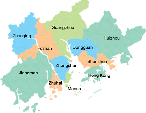 Figure 2 Map of Pearl River Delta Region. Source: Enright & Scott (2007).