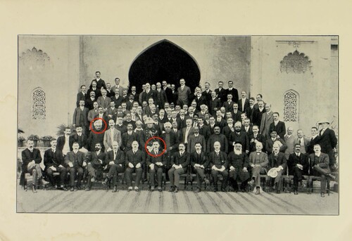 Figure 11. Third All-India Sanitary Conference Mr K. Krishna Iyengar, B.A., L.C.E Deputy Chief Engineer, Mysore Durbar (absent) and Eighth person in the first row from the left, President of the conference, Sir Harcourt Butler. Source: Wellcome Trust.