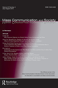 Cover image for Mass Communication and Society, Volume 22, Issue 4, 2019