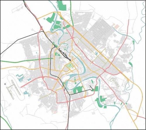 Figure 1. The OSM Crowd-sourced Map of Baghdad, May 2007 (from http://wiki.openstreetmap.org/wiki/Baghdad).