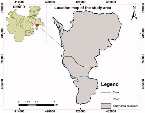 Figure 1. Map of Dilla Zuria district, Southern Nations Nationalities and Peoples (SNNP) region of Ethiopia where the validation study was conducted.