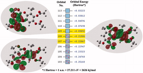 Figure 2. Frontier molecular maps of the depsidone 1 calculated at M06-L/6-31 + G(d,p) level.