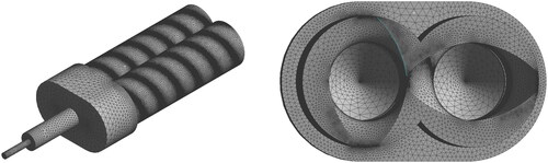 Figure 2. Mesh quality for the screw element GFA-2-30-30 with a 4 mm die.