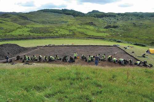 Figure 2. Bronze Age features revealed through the actions of archaeologists, Swordle Bay, Ardnamurchan. Photo by author.