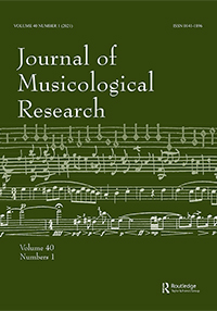 Cover image for Journal of Musicological Research, Volume 40, Issue 1, 2021