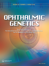 Cover image for Ophthalmic Genetics, Volume 40, Issue 4, 2019