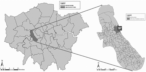Fig. 1: Location of Westfield London.