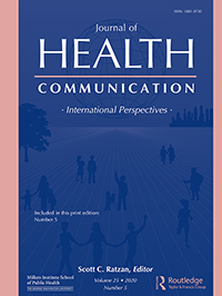 Cover image for Journal of Health Communication, Volume 25, Issue 5, 2020