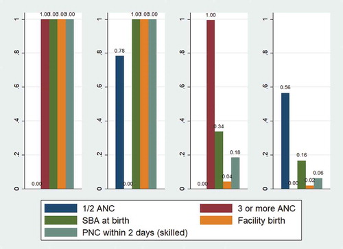 Figure 1. Cluster profile for 4 clusters solution by care utilisation pattern.