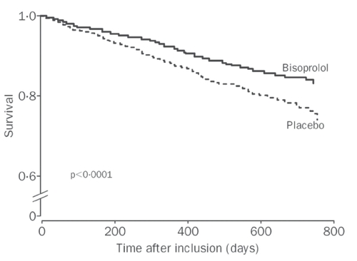 Figure 2 Survival curves in CIBIS-II patients.