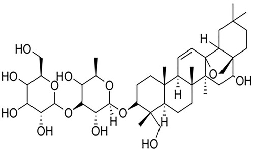 Figure 1 Chemical structure of SsD (molecular formula C42 O13 H68).