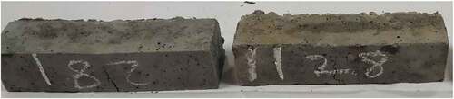 Figure 7. The rectangular prism specimens of expanded clay concrete with 1.6% of basalt fiber for flexural strength tests