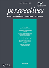 Cover image for Perspectives: Policy and Practice in Higher Education, Volume 23, Issue 1, 2019