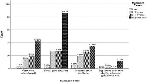 Figure 4. Business scale and business running years.