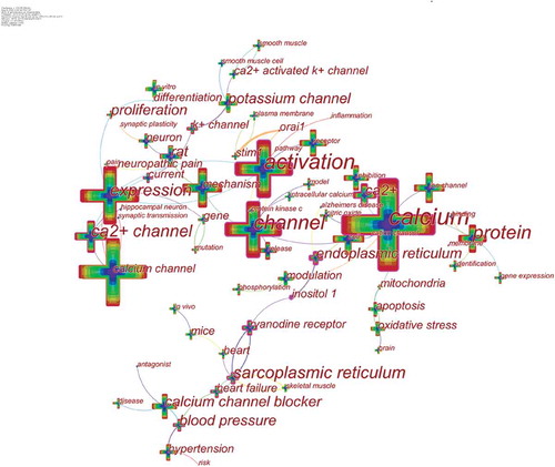 Figure 7. The analysis of keywords in calcium channel research.