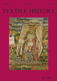 Cover image for Textile History, Volume 47, Issue 1, 2016