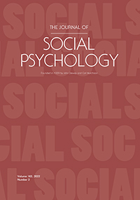 Cover image for The Journal of Social Psychology, Volume 162, Issue 2, 2022