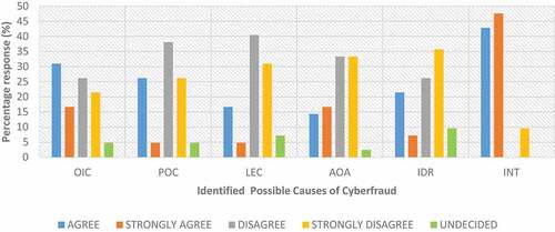 Figure 3. The identified possible causes of cyberfraud.