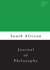 Cover image for South African Journal of Philosophy, Volume 41, Issue 4, 2022