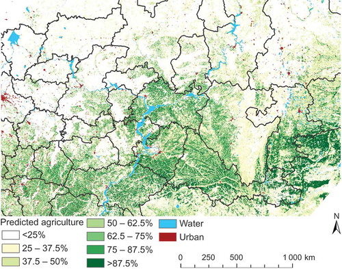 Figure 5. Predicted agriculture based on the logistic model developed in this article.