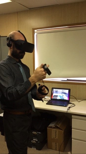 Figure 4 Participant completing virtual reality module.