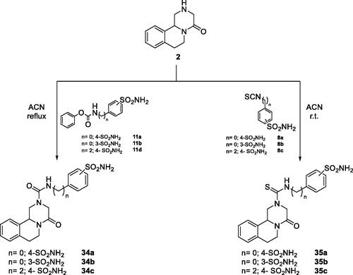 Scheme 5. General synthesis of derivatives 34–35.