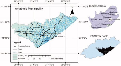Figure 1. Map of Amathole District Municipality. (Source: Famewo et al. Citation2016)