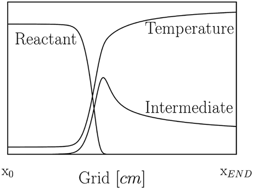 Figure 1. General form of the Chemkin laminar flame solution.