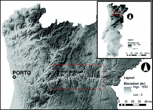 Figure 1. Localization of the study area (Douro river basin – north-eastern Portugal).