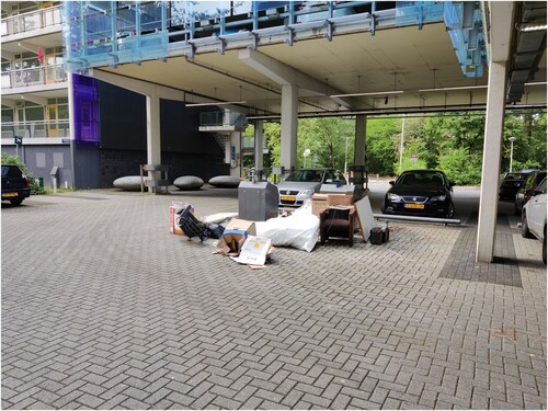 Figure 5. One of the several places where rubbish and litter accumulates in the Molenwijk (photo by first author).