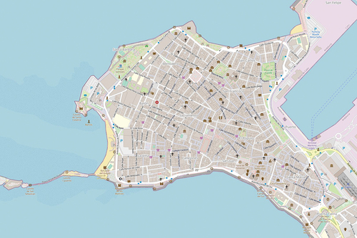 Figure 1. Map of Cádiz Downtown (Cádiz Island).
