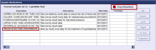 Fig. 2 Screenshot of the prompts for student use in identifying the potential drug-drug interaction within the Centricity playground.