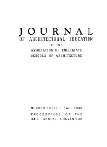 Cover image for Journal of Architectural Education, Volume 3, Issue 1, 1948