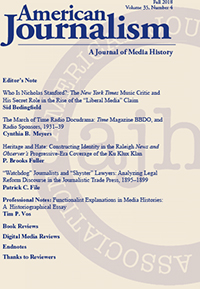 Cover image for American Journalism, Volume 35, Issue 4, 2018