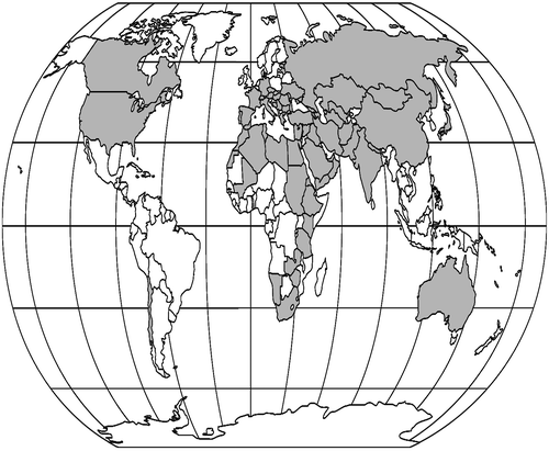 Figure 6. Geographical distribution of the Trigonella genus.