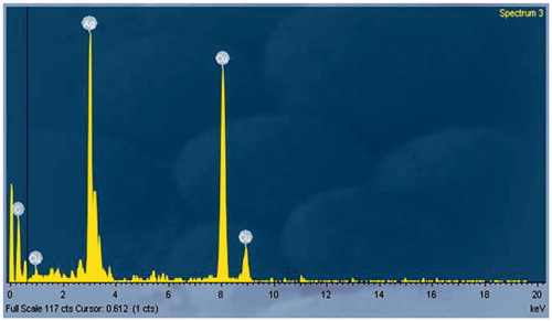 Figure 7. Energy dispersive X-ray (EDX) spectrum of AgNPs from I. batatas.