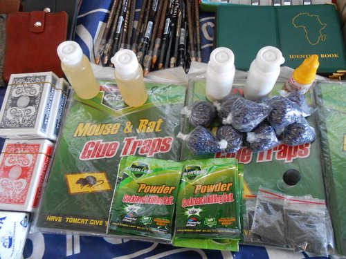 Figure 1. Low toxicity alternatives and street pesticides sold on the streets of a low-income community in Cape Town, South Africa.
