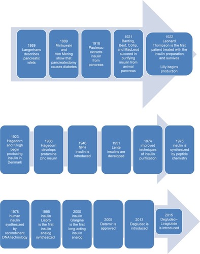 Figure 1 Timeline of development of insulin.