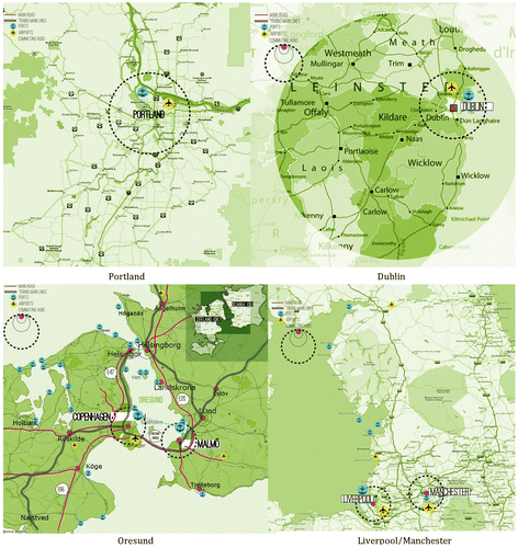 Figure 4. Non-nationalistic city-region case maps.