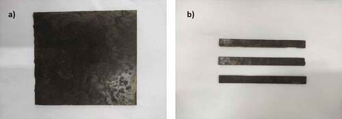 Figure 2. The (a) Composite and (b) Test Samples.