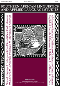 Cover image for Southern African Linguistics and Applied Language Studies, Volume 42, Issue 2, 2024