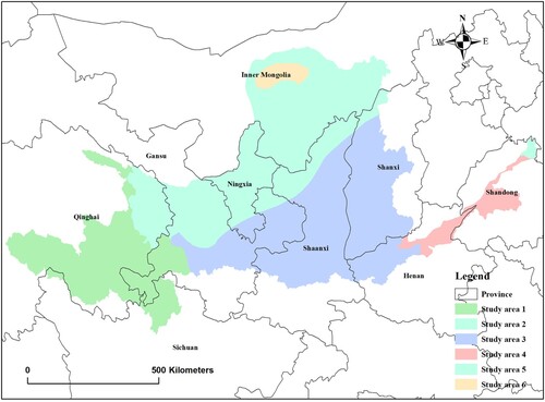 Figure 2. Subareas of the study area.