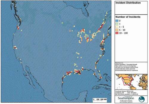 Figure 4. Ship grounding accident distribution.