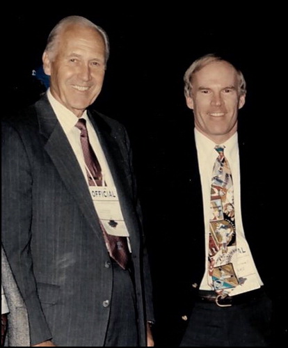 Figure 2. The author (right) with American League President Bobby Brown, MD.