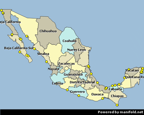 Figure 1. Polygon map of Mexico (from Manifold.net).