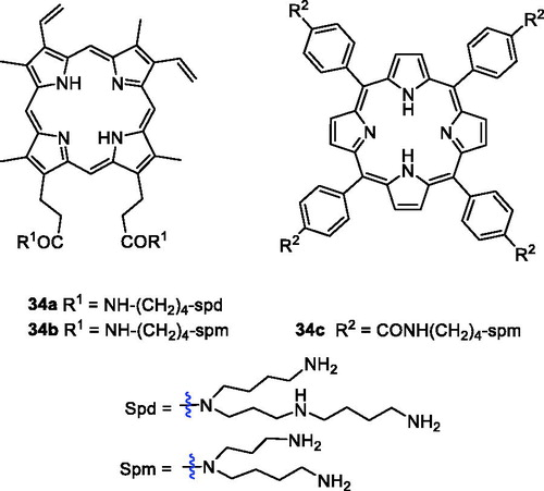 Figure 10. PA-conjugated porphyrin derivatives 34.