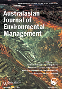Cover image for Australasian Journal of Environmental Management, Volume 24, Issue 1, 2017