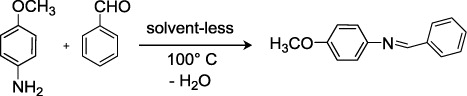 Figure 1. Solvent-free synthesis of N-benzylidene-4-methoxyaniline.